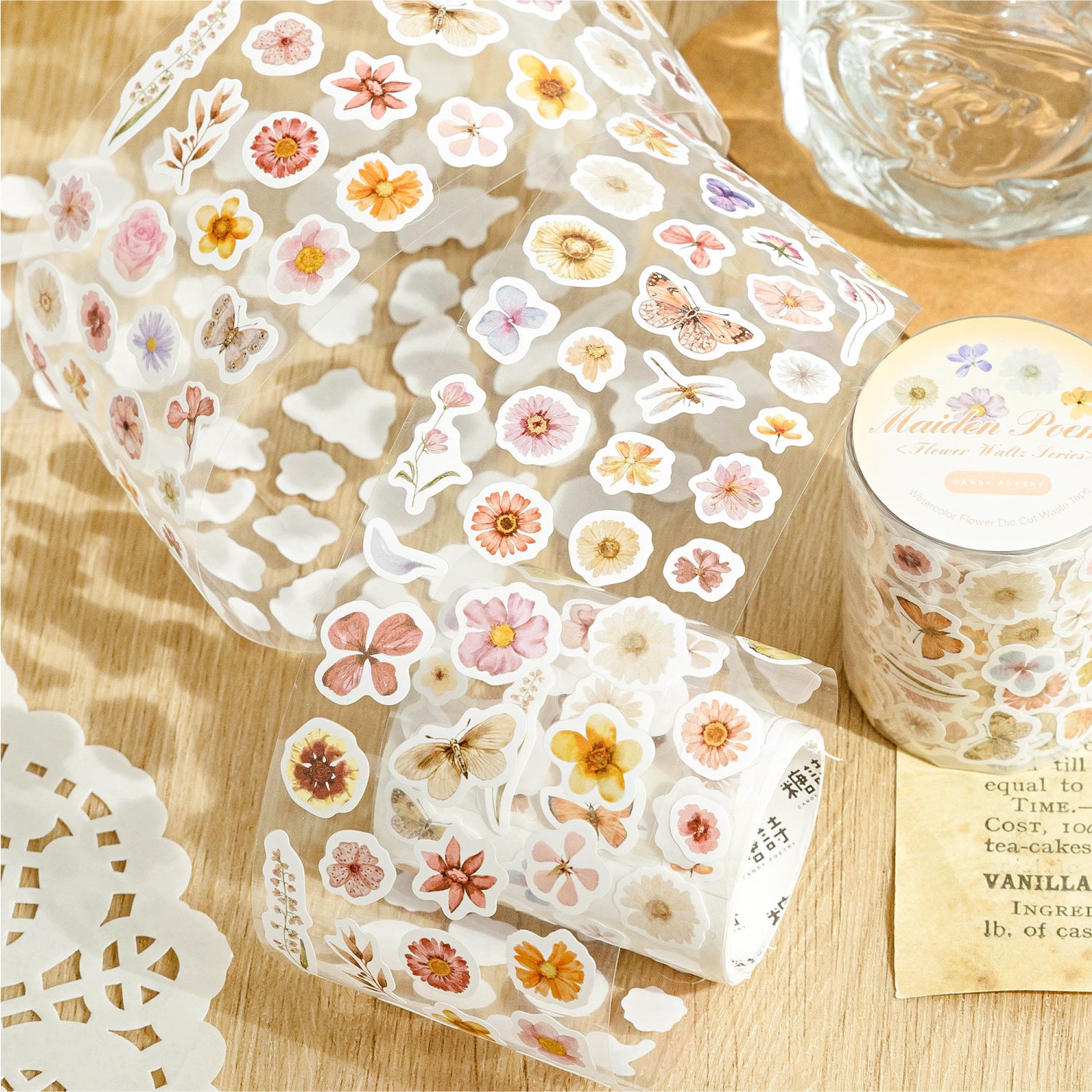 1 Roll Die-cut PET Stickers Tape HHYWQ