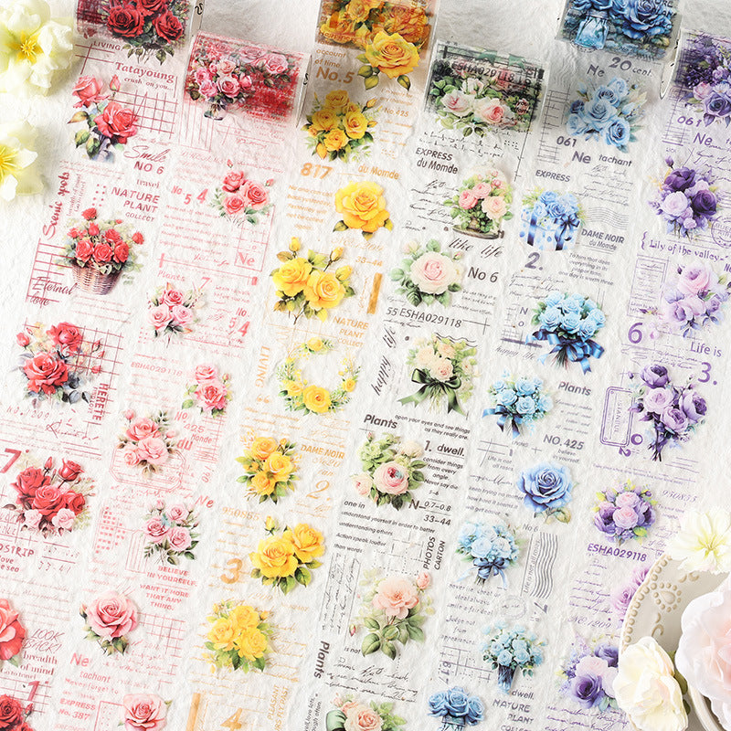 6 Rolls Flower Theme PET Tapes Set CNHD