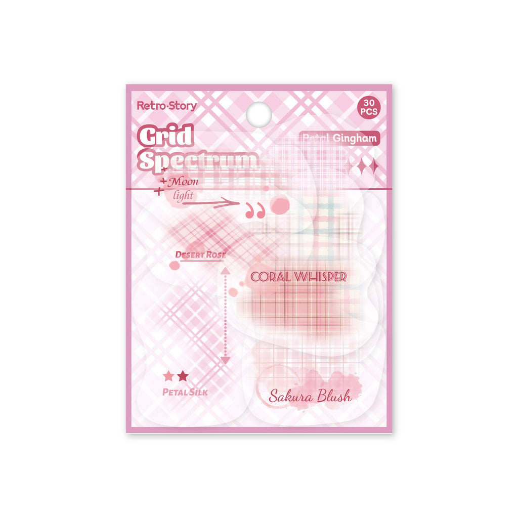 30 Pcs Grid Theme PET Stickers GWSP