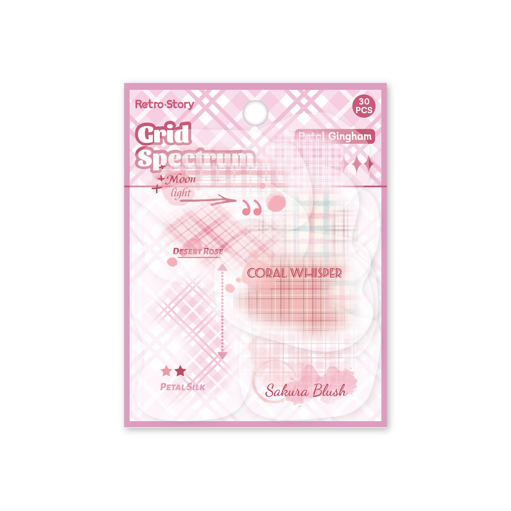 30 Pcs Grid Theme PET Stickers GWSP