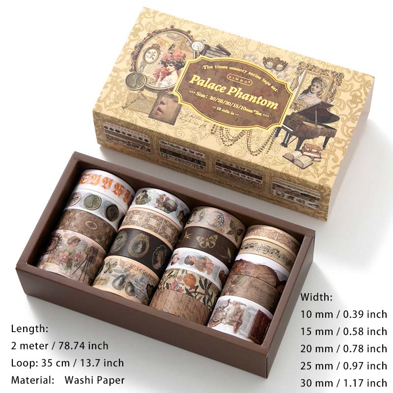 18 Rolls Vintage Washi Tape Set SGHL