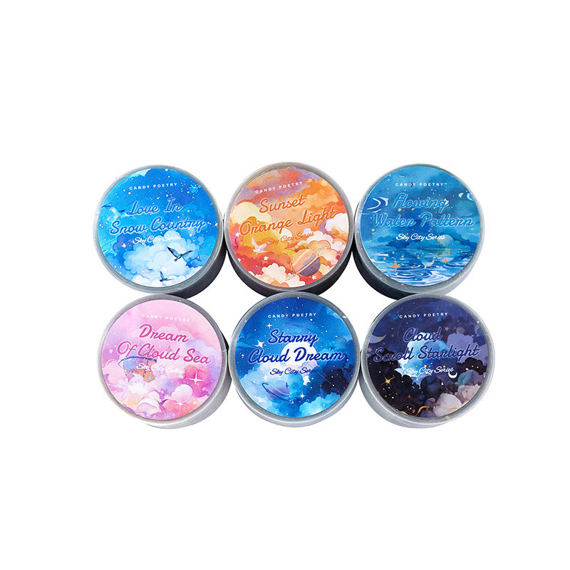 1 Roll Pre-cut Sky Cloud PET Stickers Tape TKZC