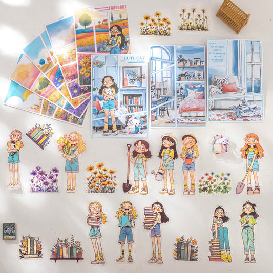 15 Pcs Childhood Daily PET Stickers XJDYT