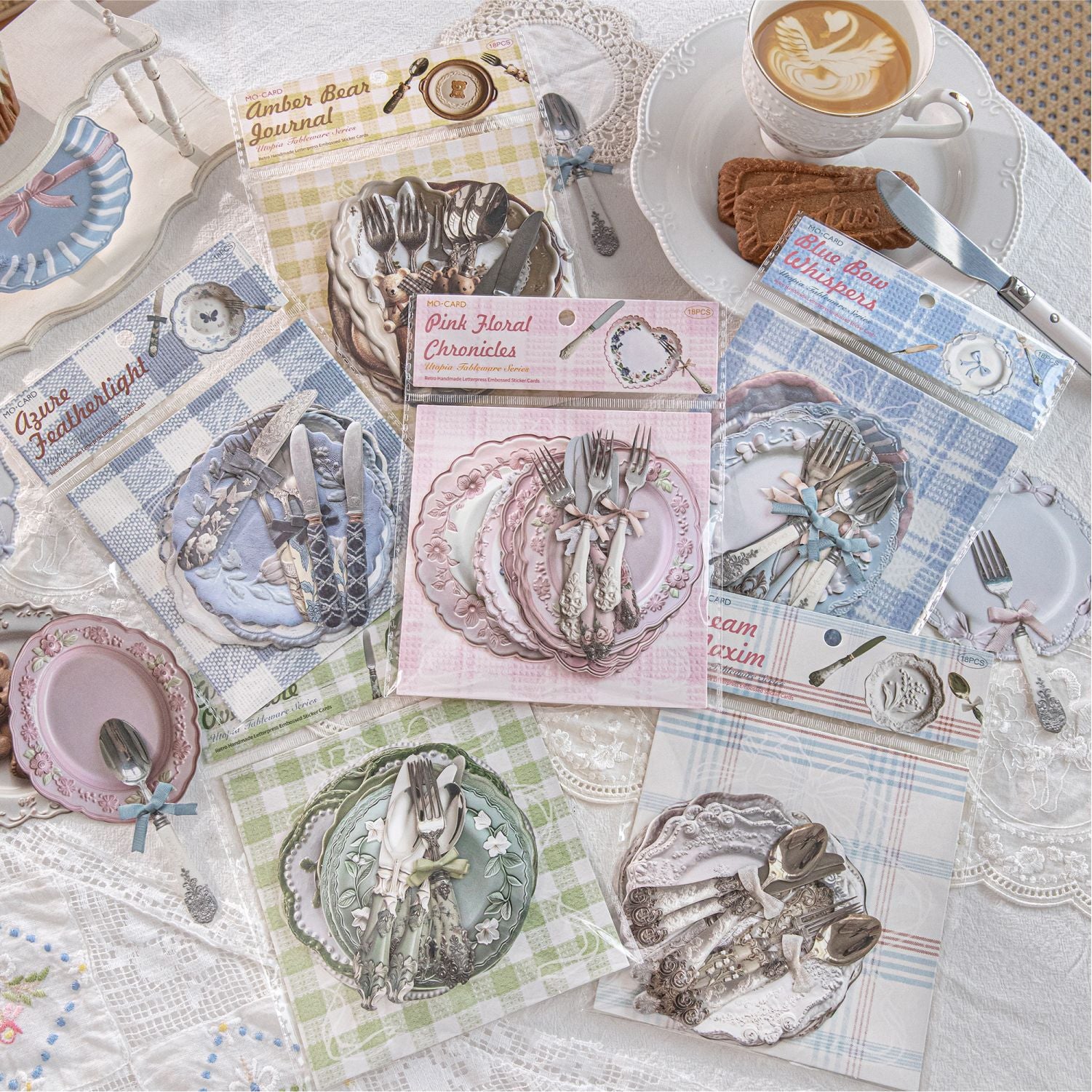 20 Pcs Tableware Themed PET Stickers WTBX