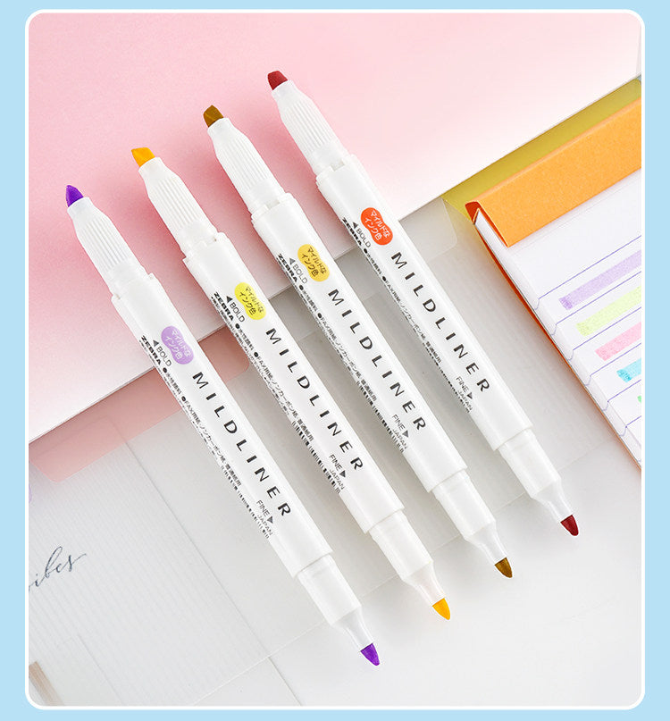 Zebra Mildliner WKT7 Double-Sided Highlighter - Mild Chrysanthemum Yellow