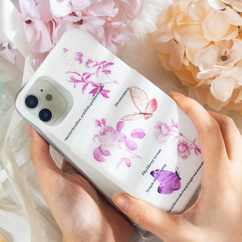 40 Pcs Watercolor Flower PET Stickers HZSS