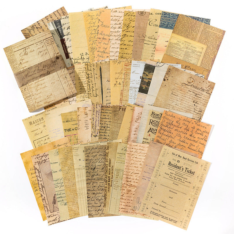 100 Pcs Vintage Aesthetic Journal Paper VAP01