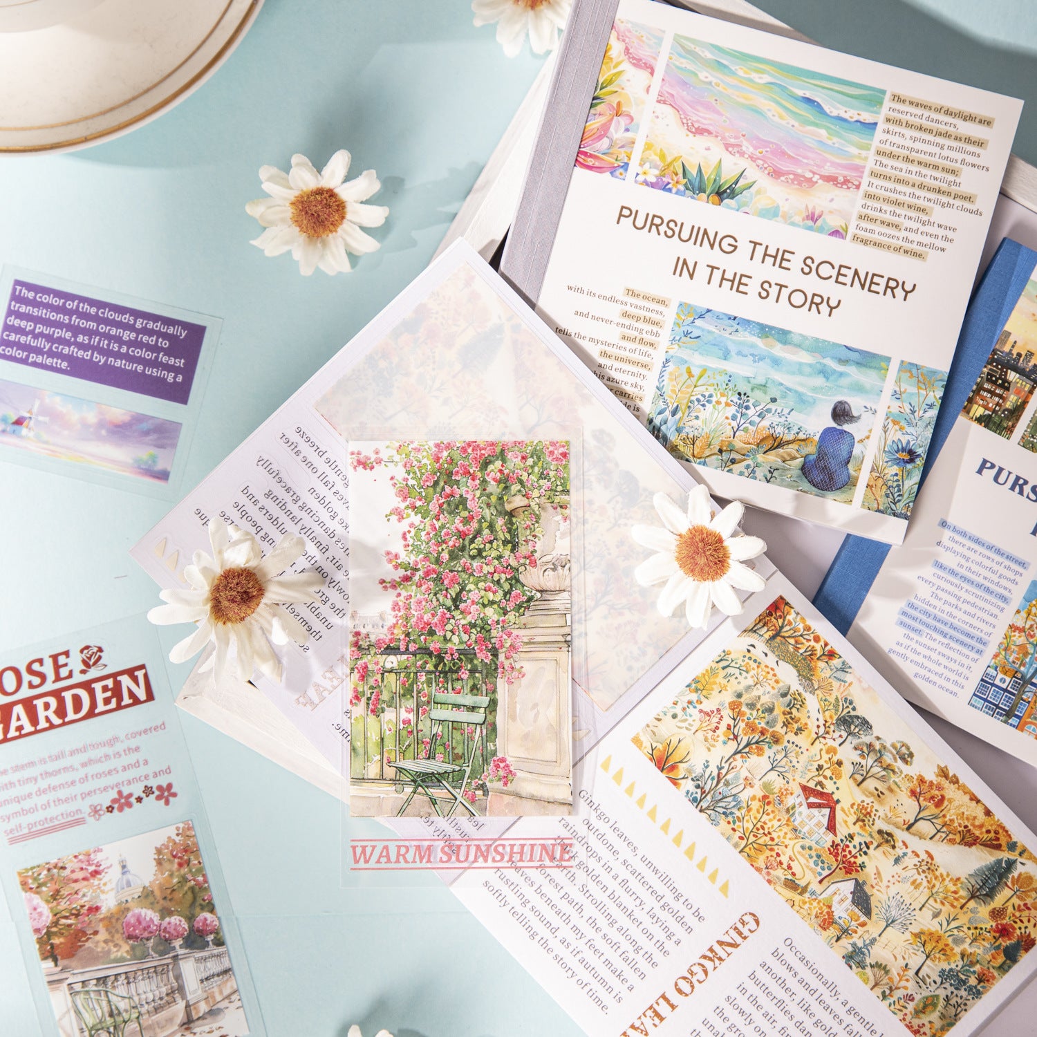 20 Sheets Country Landscape Stickers Book ZXGSLJS