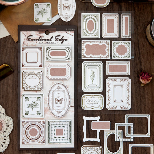 2 Sheets Vintage Journal Stickers QXBY