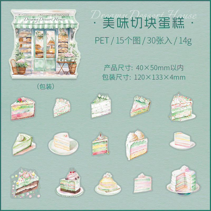 10 Pcs Dessert PET Stickers MHTPW