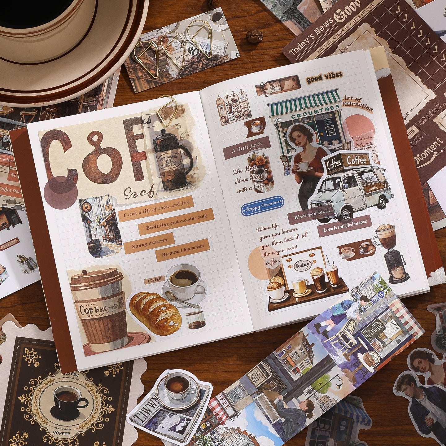 147 Pcs Vintage Junk Journal Supplies Gift Kit MXSH