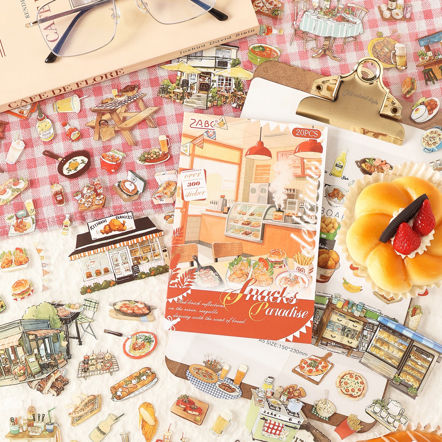 20 Sheets Dinner Time PET Stickers Book MWSG