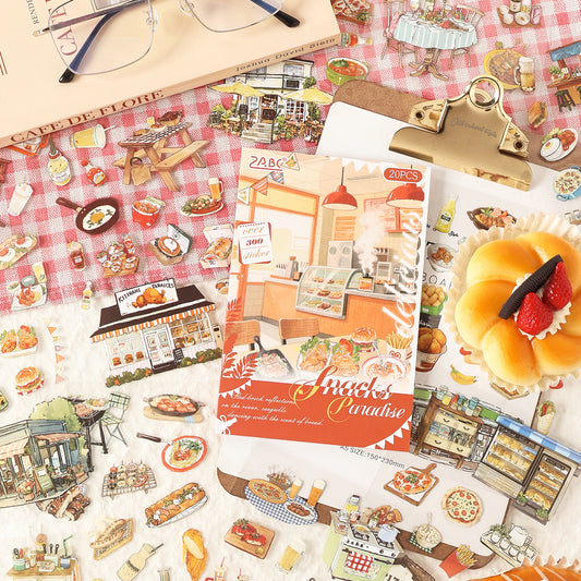 20 Sheets Dinner Time PET Stickers Book MWSG