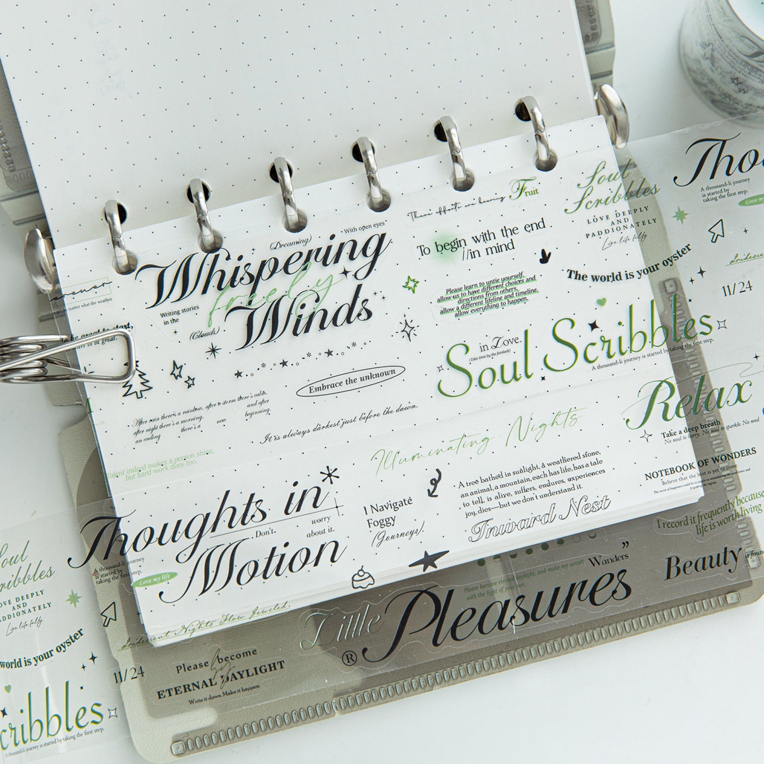 1 Roll Quote Words PET Stickers Tape LMXQ