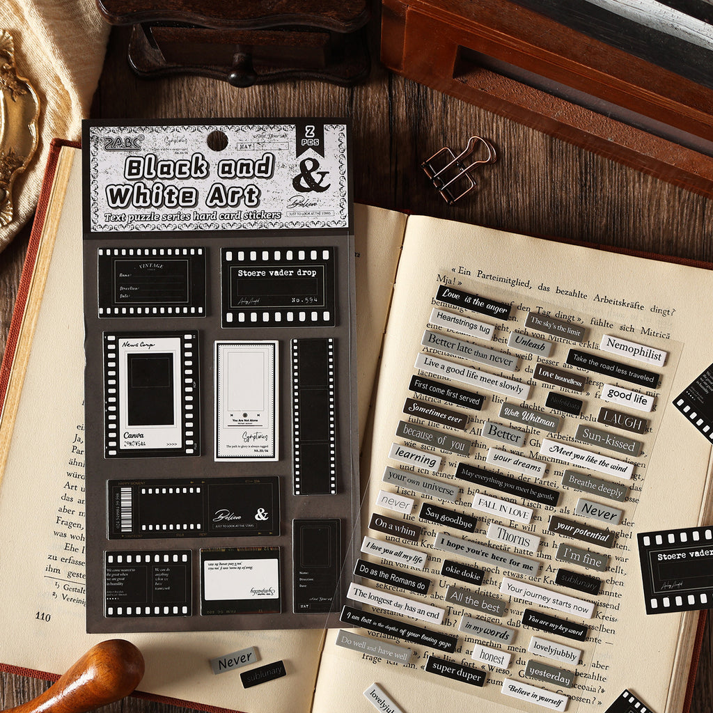 2 Sheets Vintage Quote Frame Cardstock Stickers WZMY