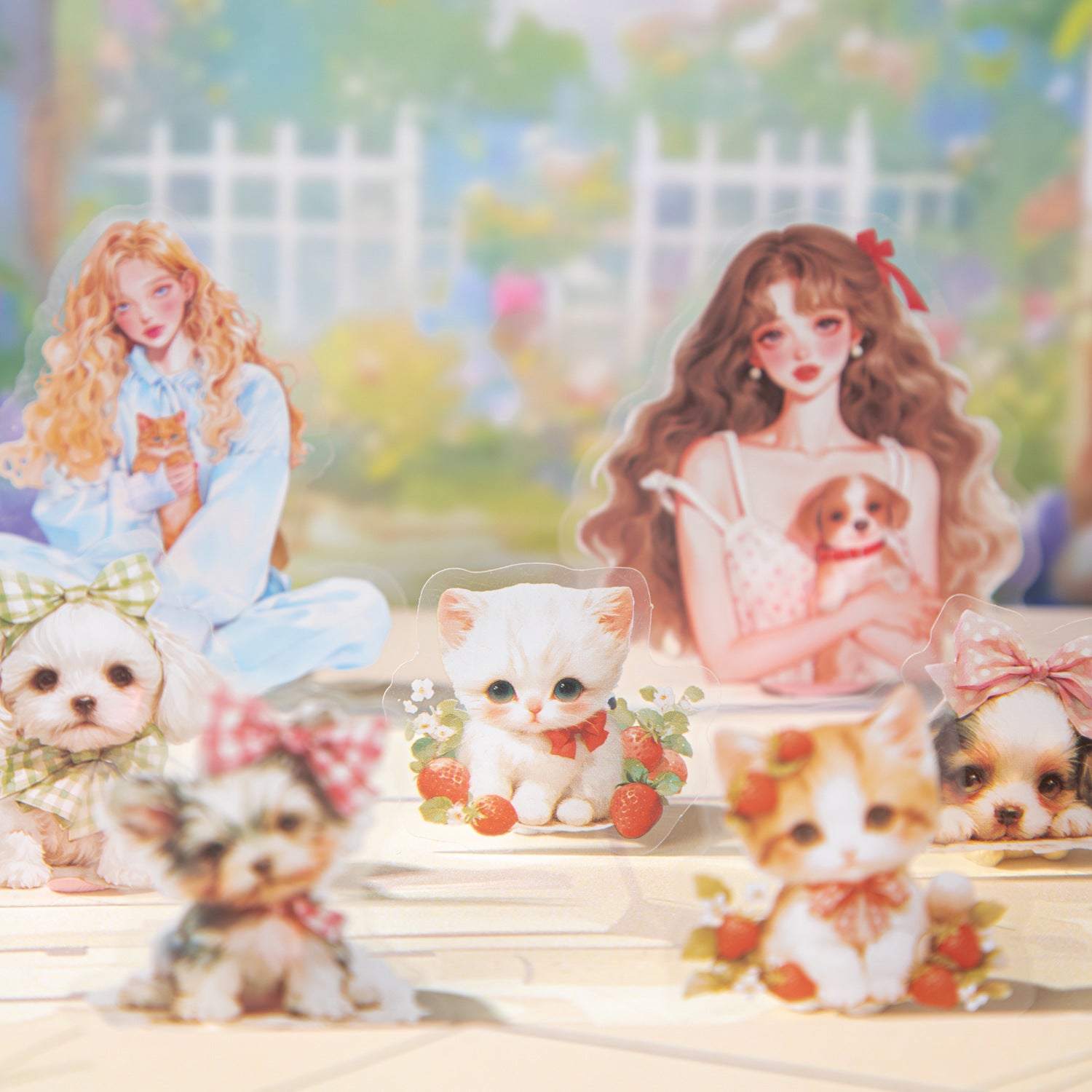 15 Pcs Pet Girl PET Stickers TDCW