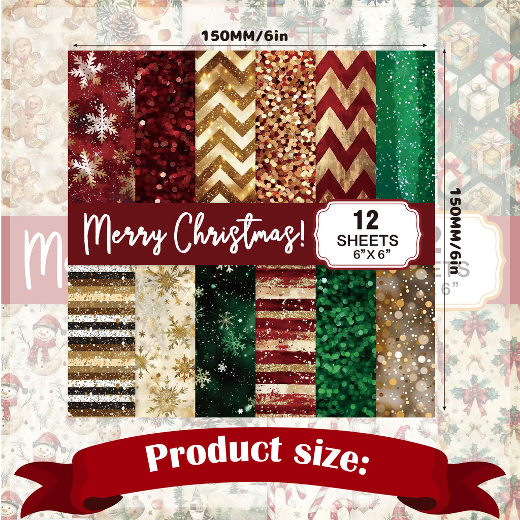 6 inch Christmas Scrapbook Paper Pad PAG56