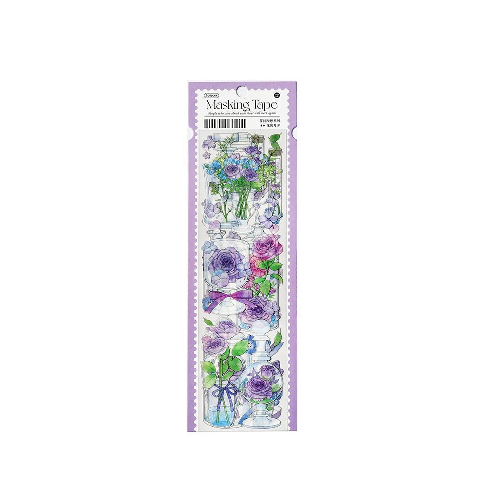 3 Pcs Flowers PET Stickers HJMX