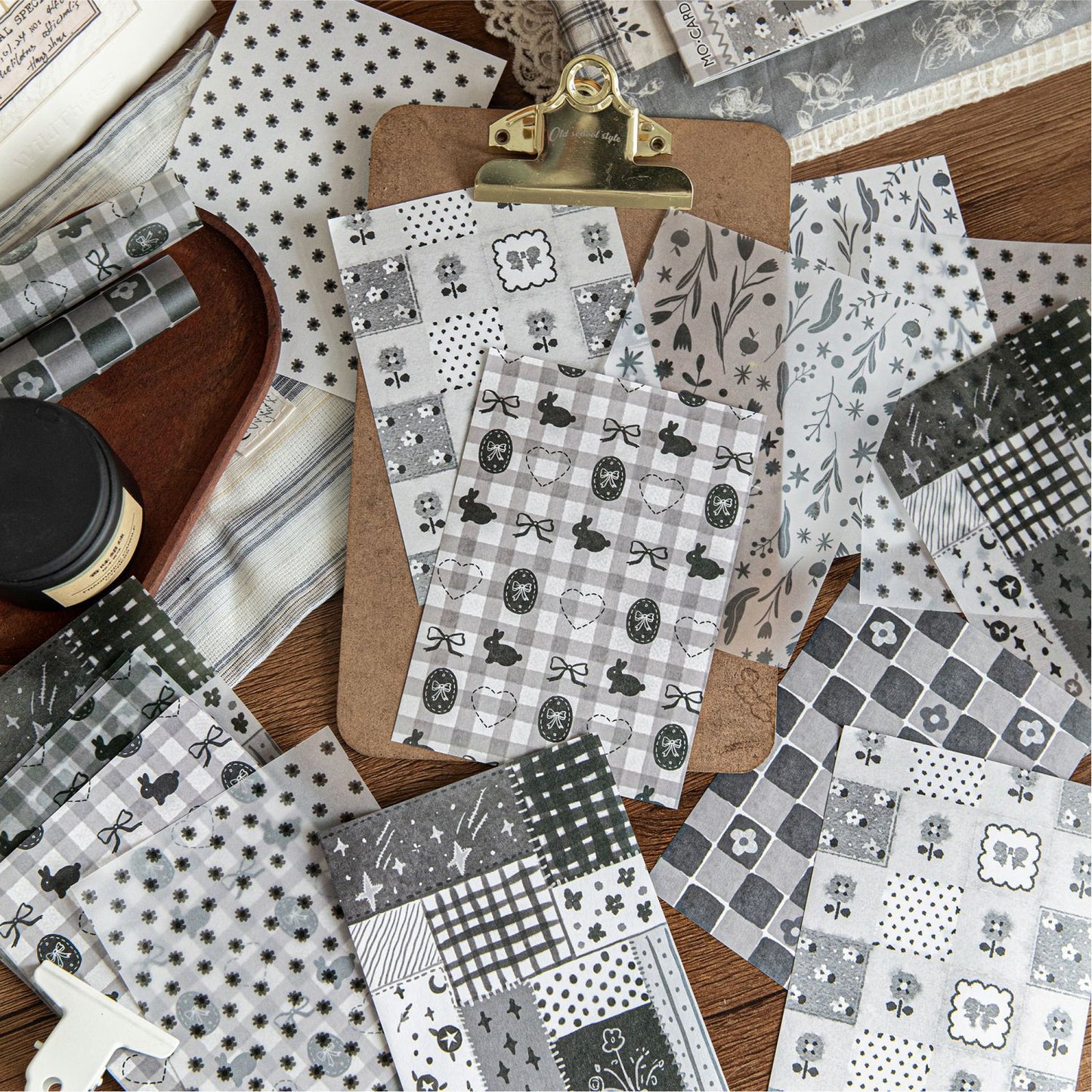 24 Pcs Floral Grid Basic Journal Paper SMZM