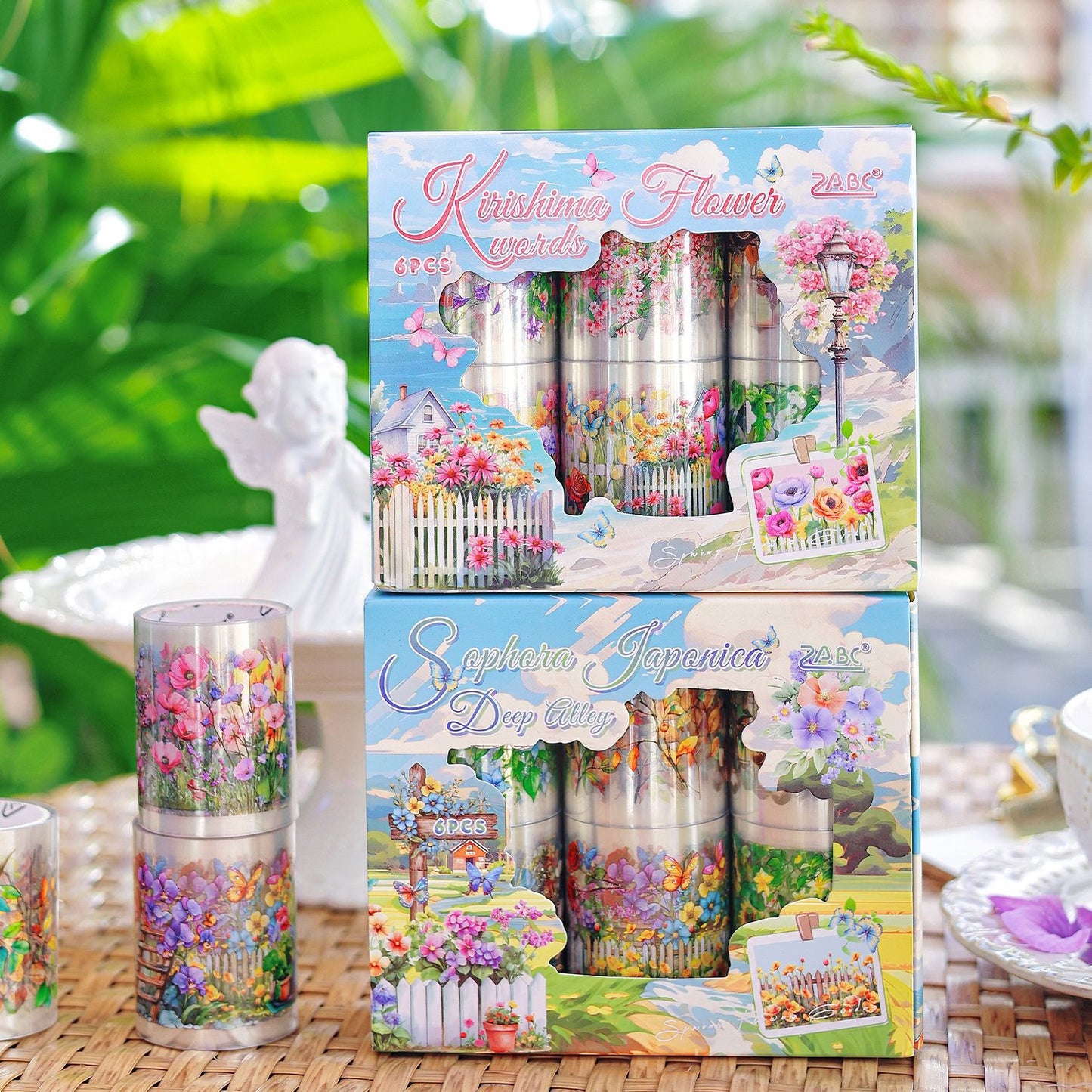 6 Rolls Flowers Vine PET Stickers Tapes Set CXHJ