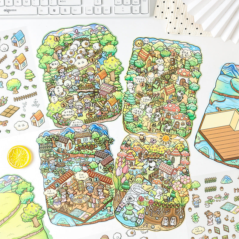 Pets Sticker Scenes Obujo 3D Scene DIY PET Stickers Kit THSJ are perfect for scrapbooking ...
