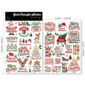 2 Sheets Waterproof Rub on Stickers - Christmas