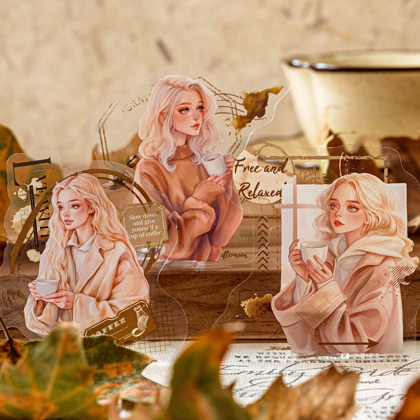 10 Pcs Warm Girl PET Stickers NKXT