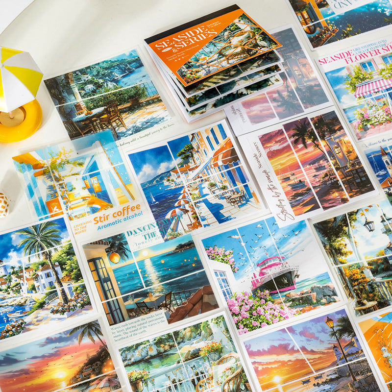 24 Sheets Seaside Town Stickers Book HBXL