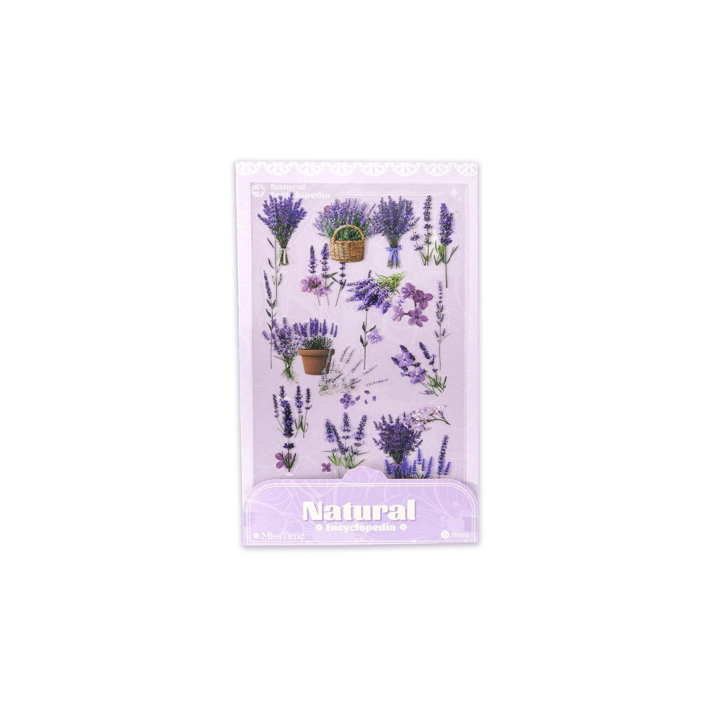 6 Shhets PET Flower Botanical Stickers ZRTJ