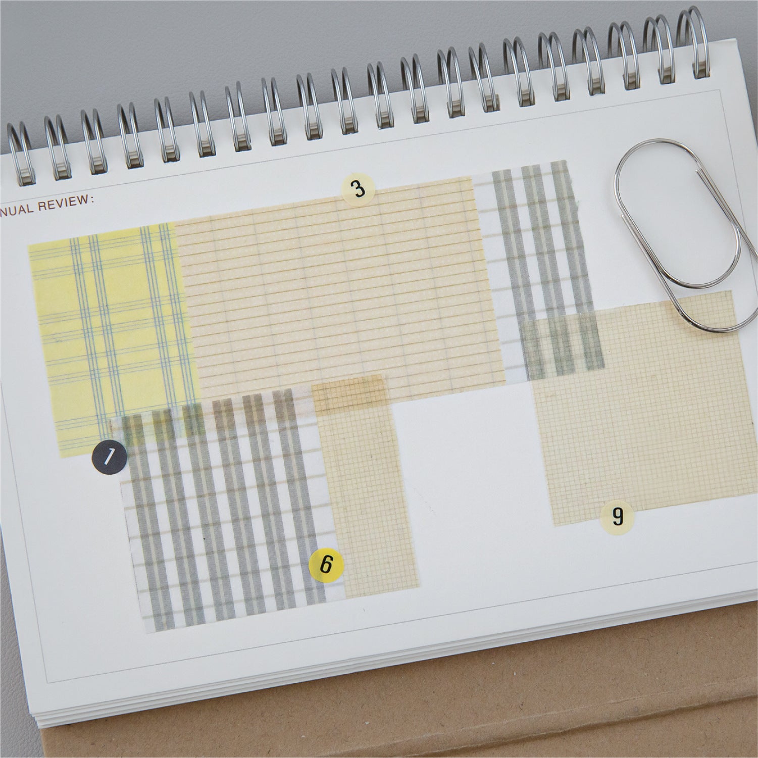 Grid Plaid Geometric Washi Tape - Gray