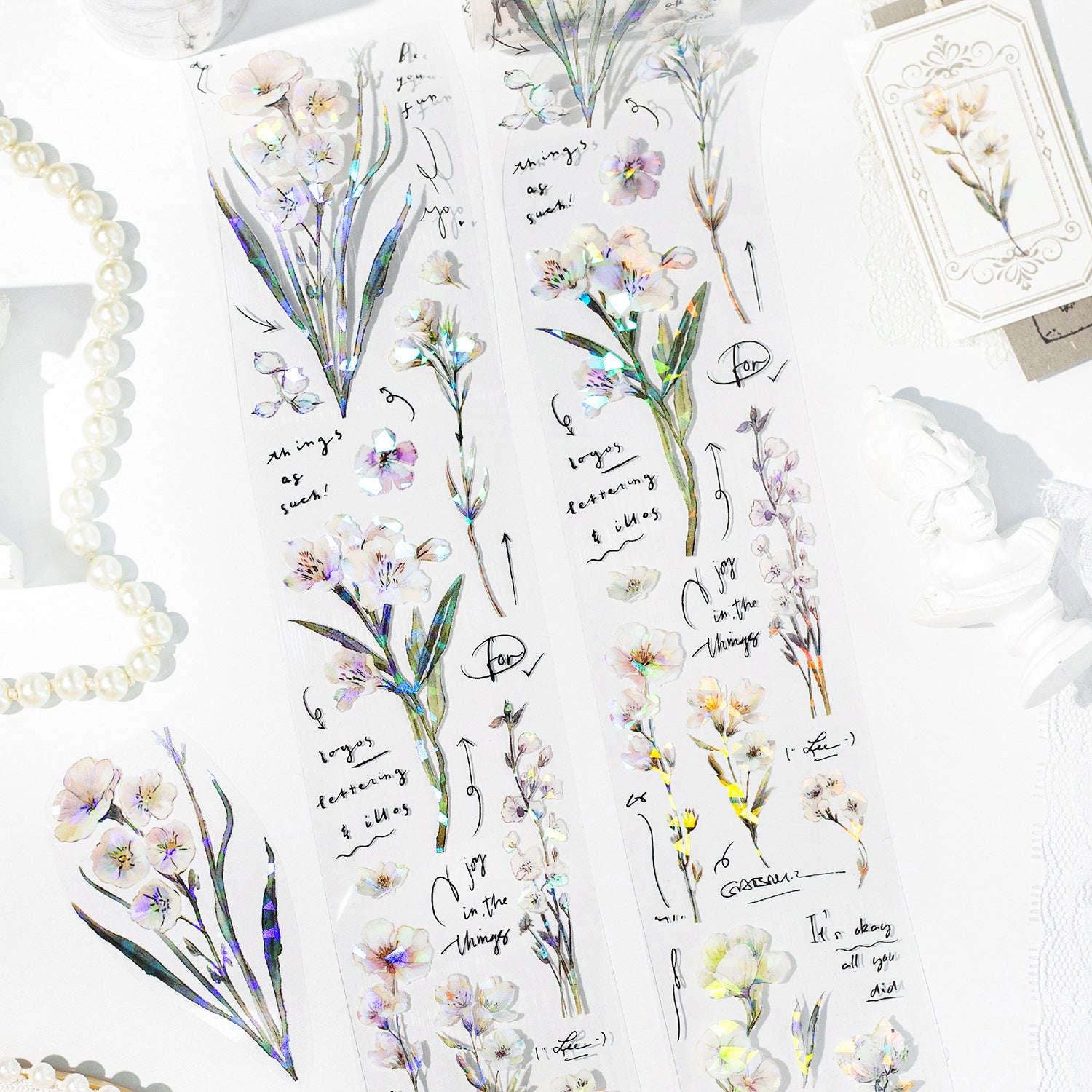 1 Roll Shell Light Flower PET Tape YHSC