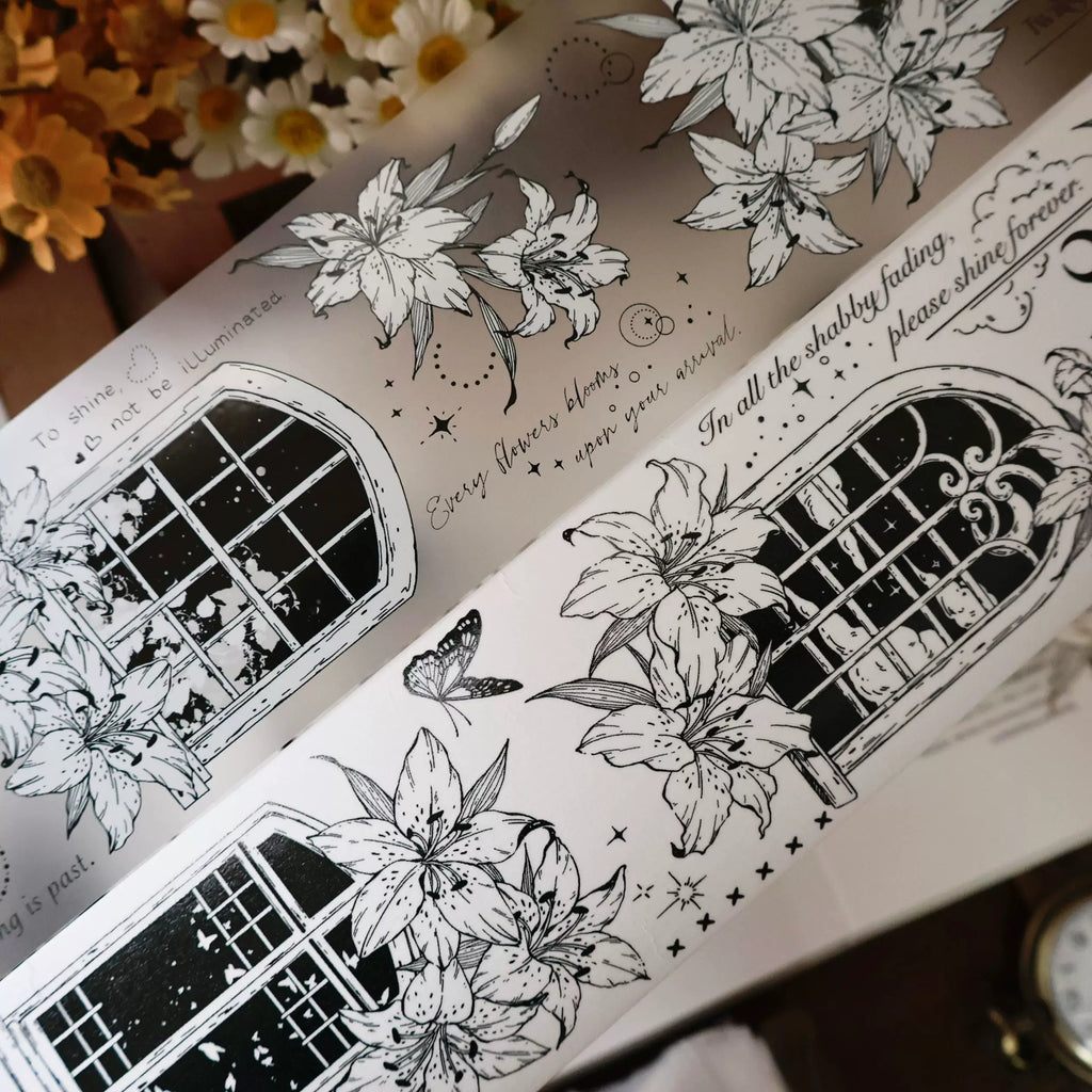 Floral Decorative Tape Rolls- Lily Lattice