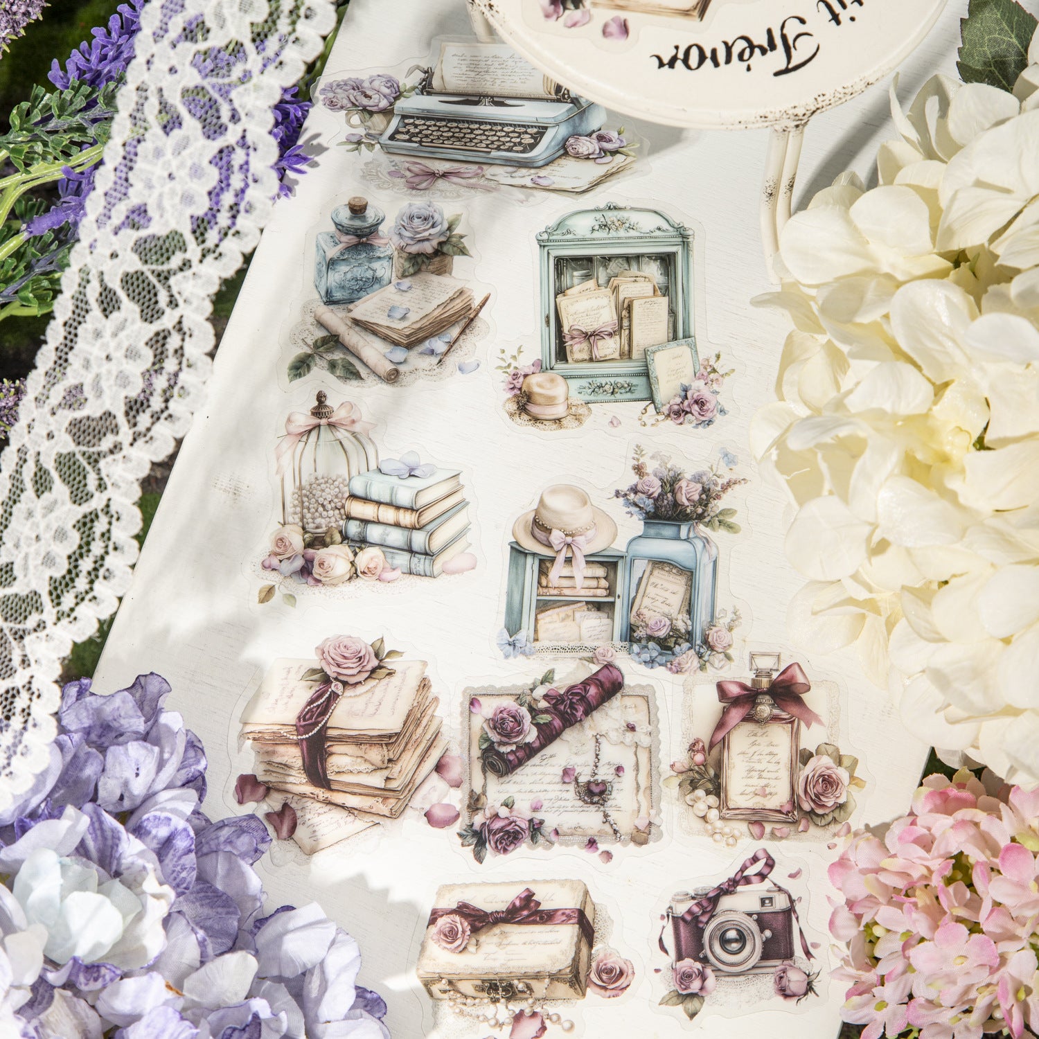 15 Pcs Reading Bookish PET Stickers HJLX