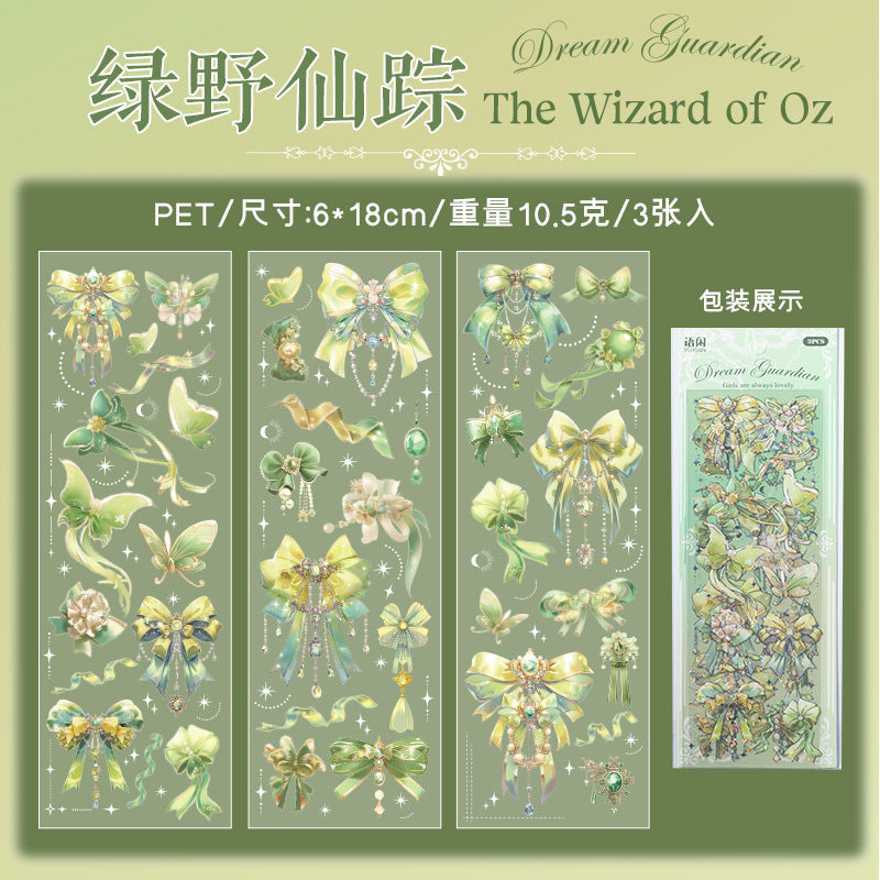 3 Pcs Bow-knot PET Stickers ZZZG