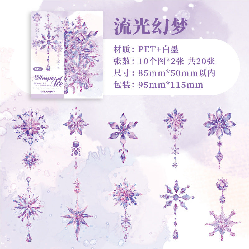 20 Pcs Snowflake PET Stickers BJYY