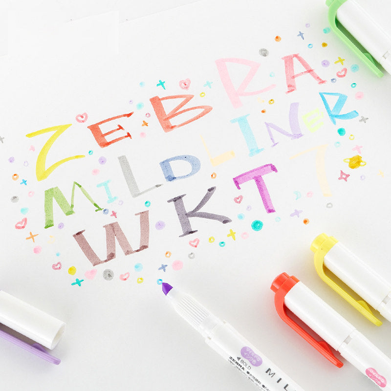 Zebra Mildliner WKT7 Double-Sided Highlighter - Mild Chrysanthemum Yellow
