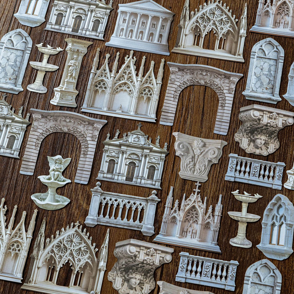 30 Pcs Statue Museum Theme Stickers SGBWG