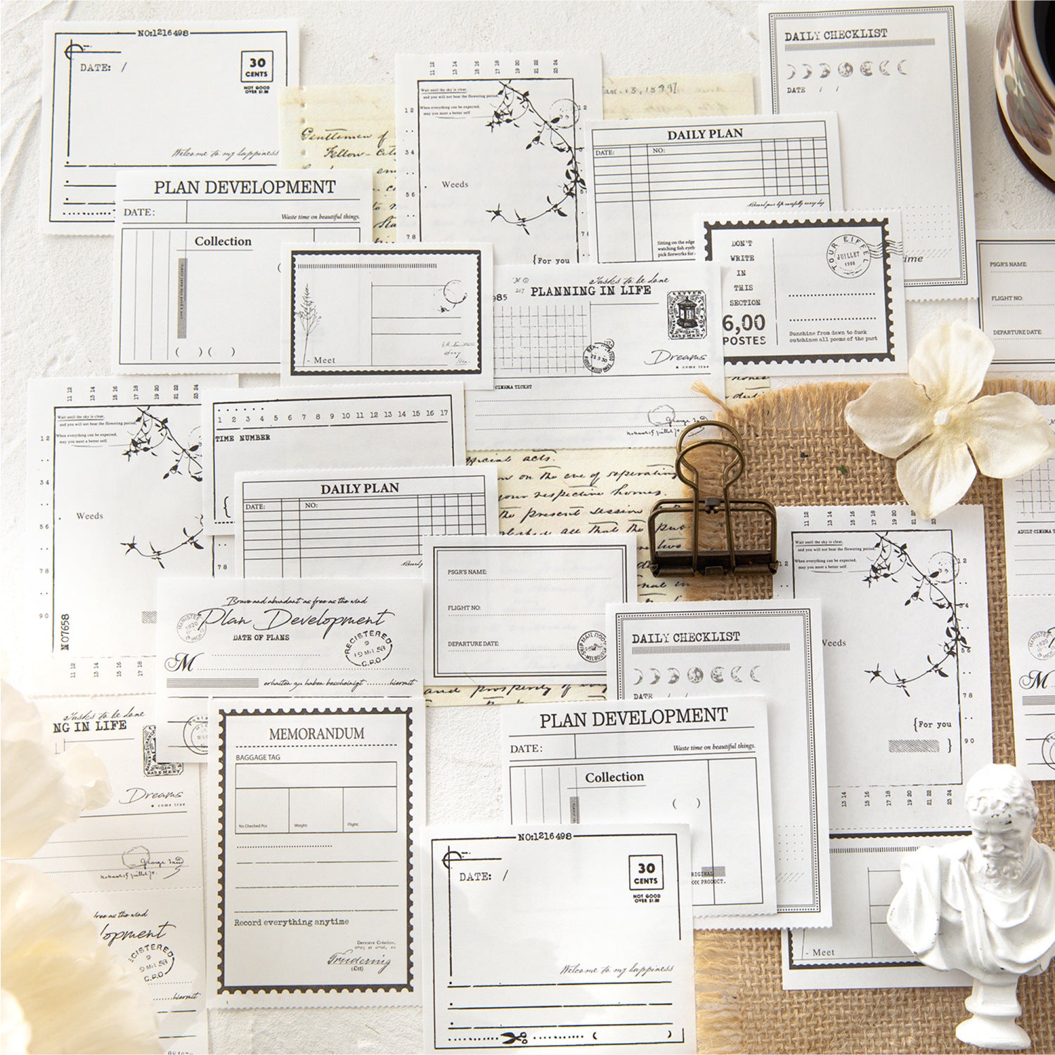 50 Pcs Vintage Scrapbook Notepad SYYQ