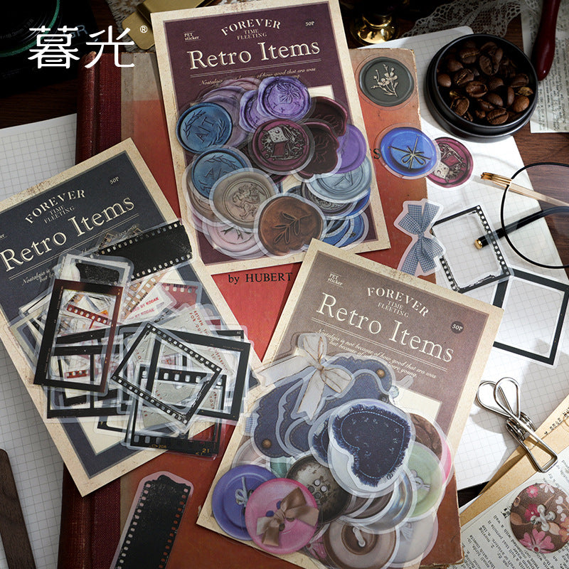 50 Pcs Vintage Journal Stickers HJSY