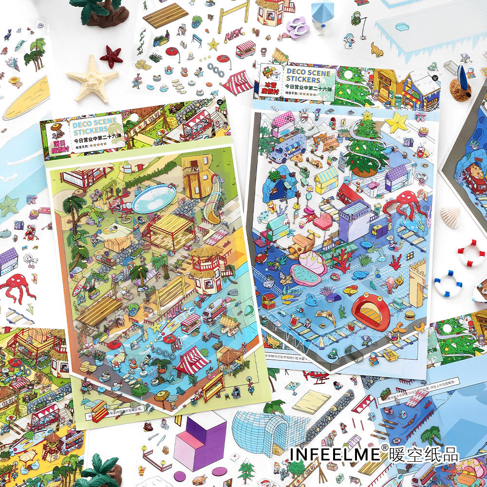 3D Resort Scene DIY Stickers Kit JRYYZ26