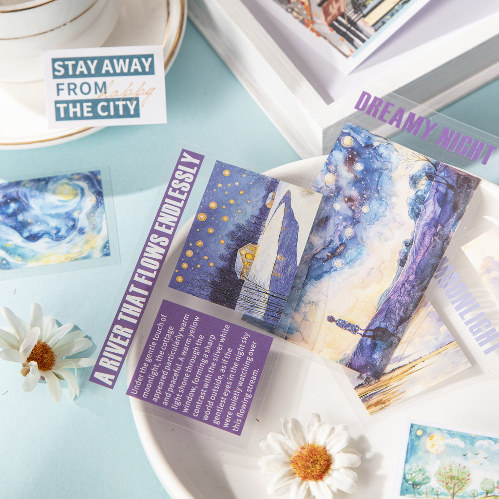 20 Sheets Country Landscape Stickers Book ZXGSLJS