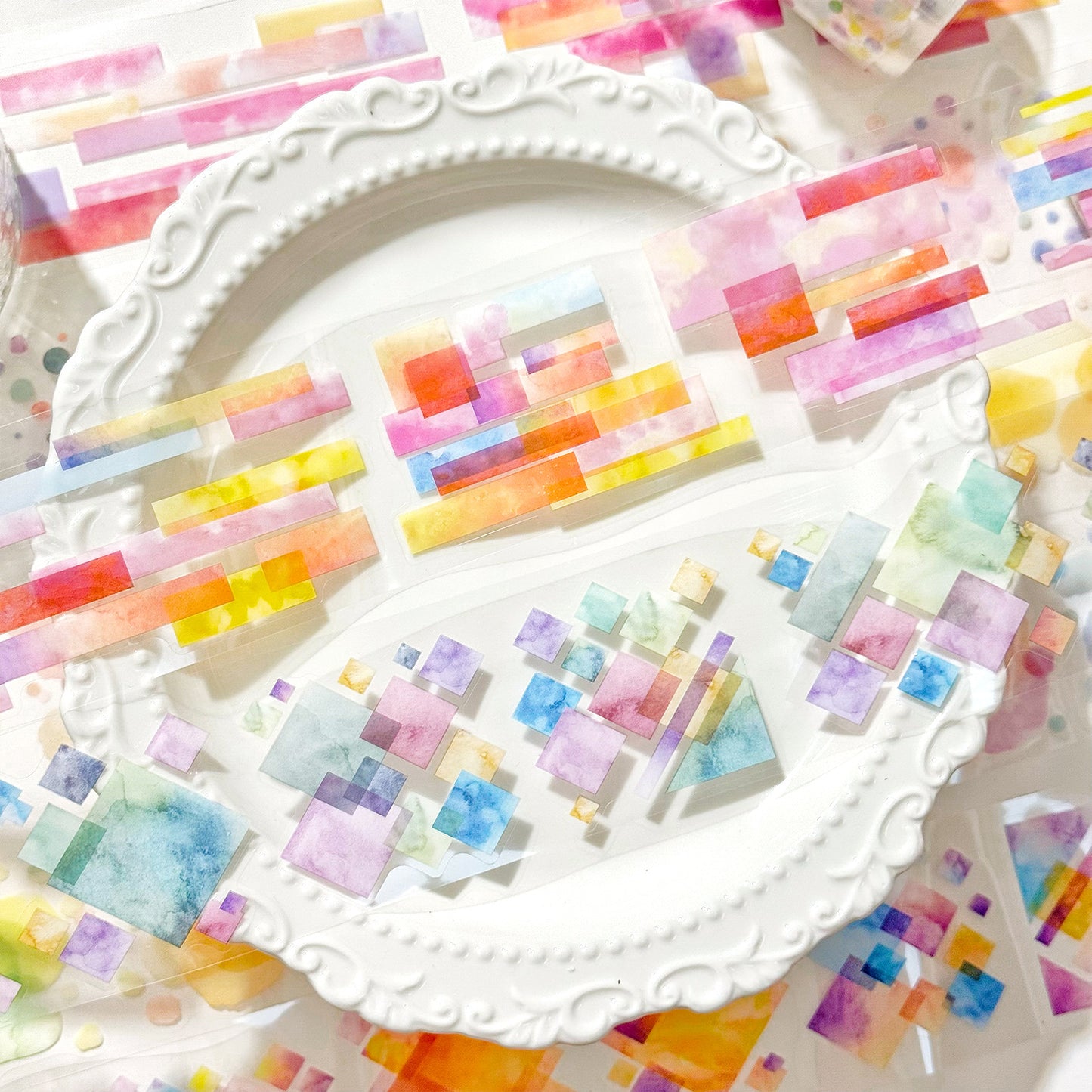 6 Rolls Watercolor PET Sticker Tapes Kit YSMR