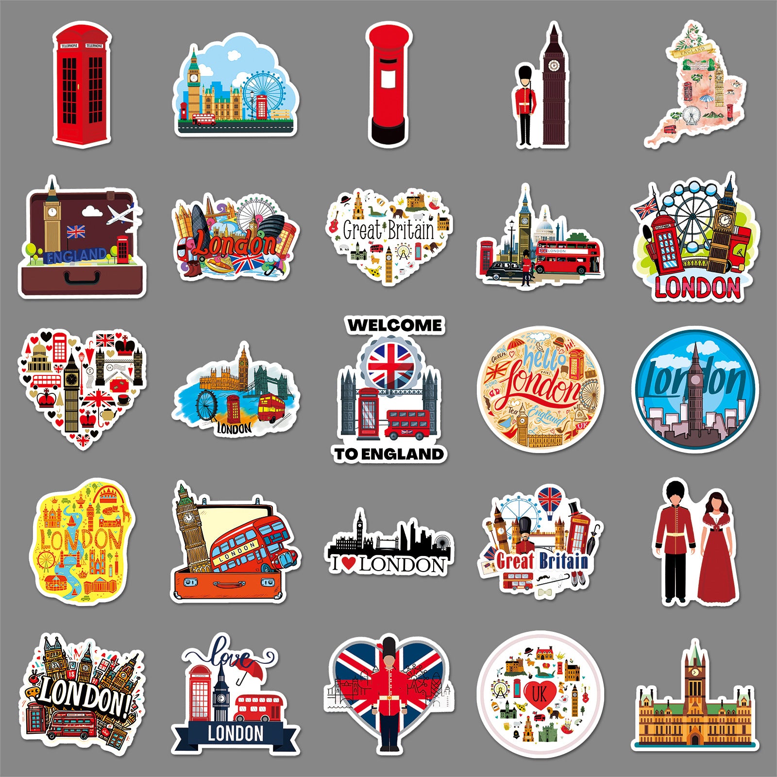 50Pcs Great Britain Travel Vinyl Stickers TRV18