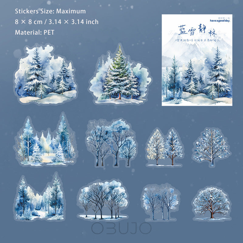 20 Pcs Winter Tree PET Stickers XZSY