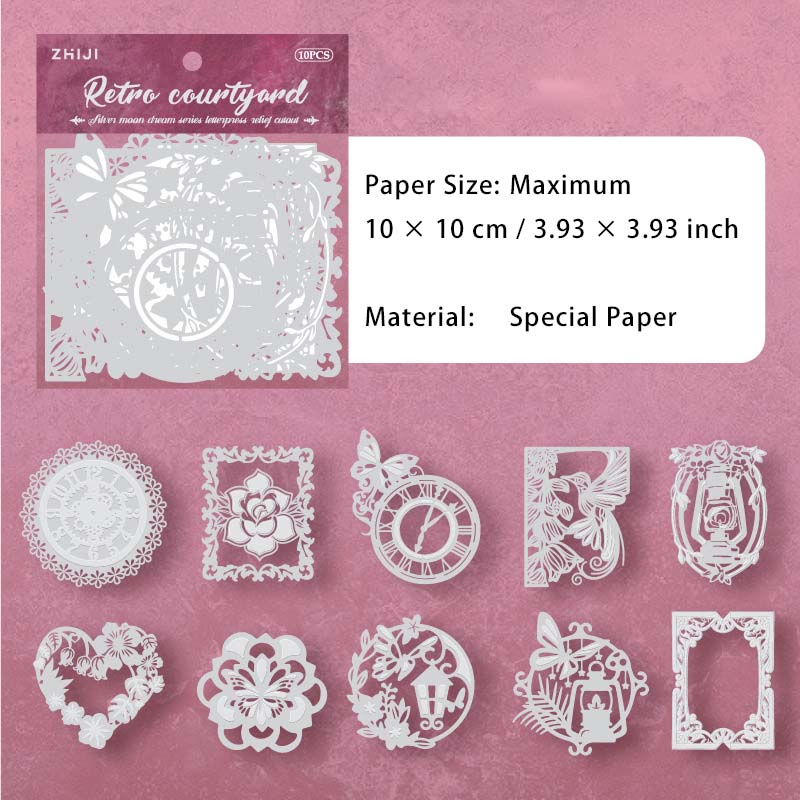 10 Pcs Holographic Hollow Cutout Paper YYMJ