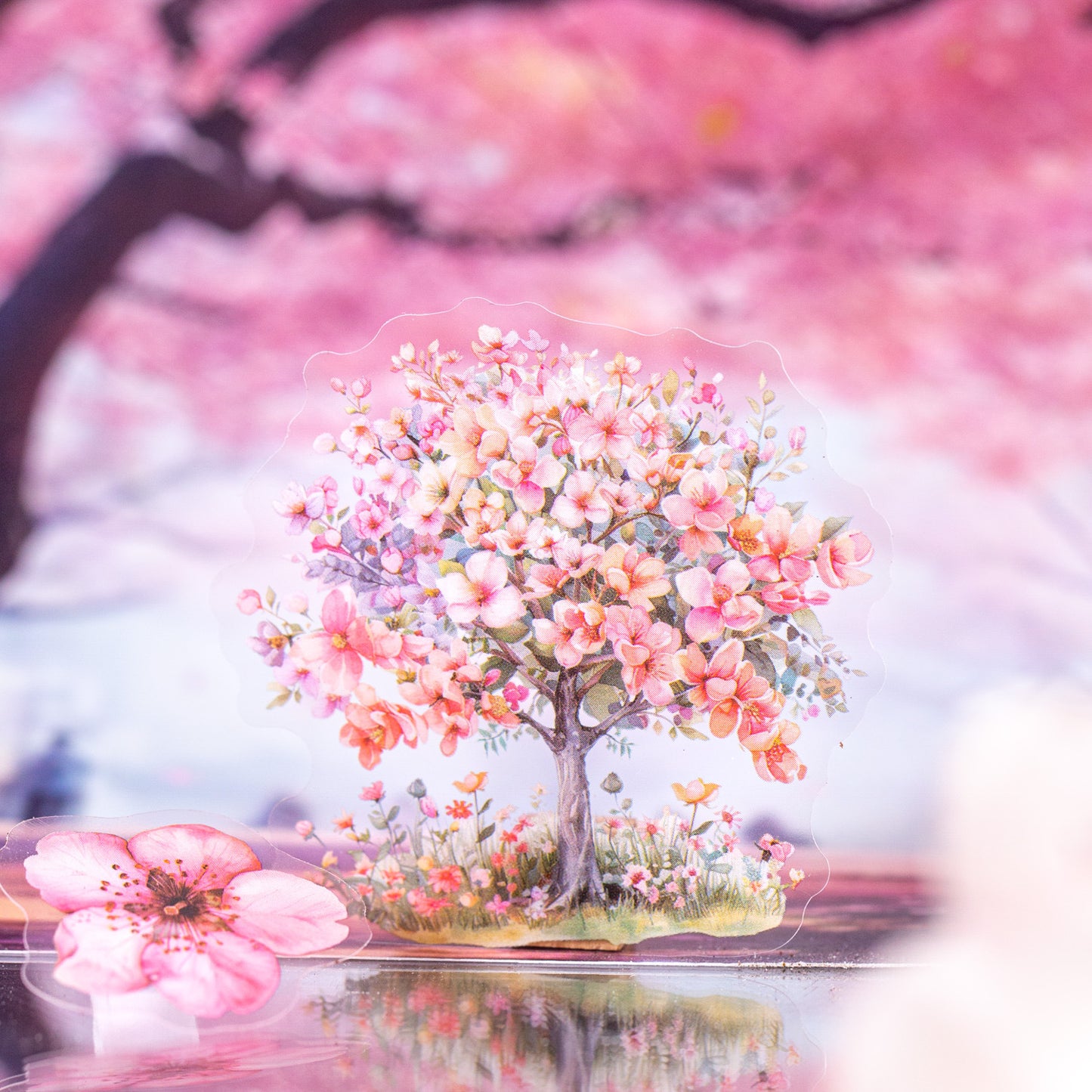 50 Pcs Seasonal Tree Leaf PET Stickers SDSJ