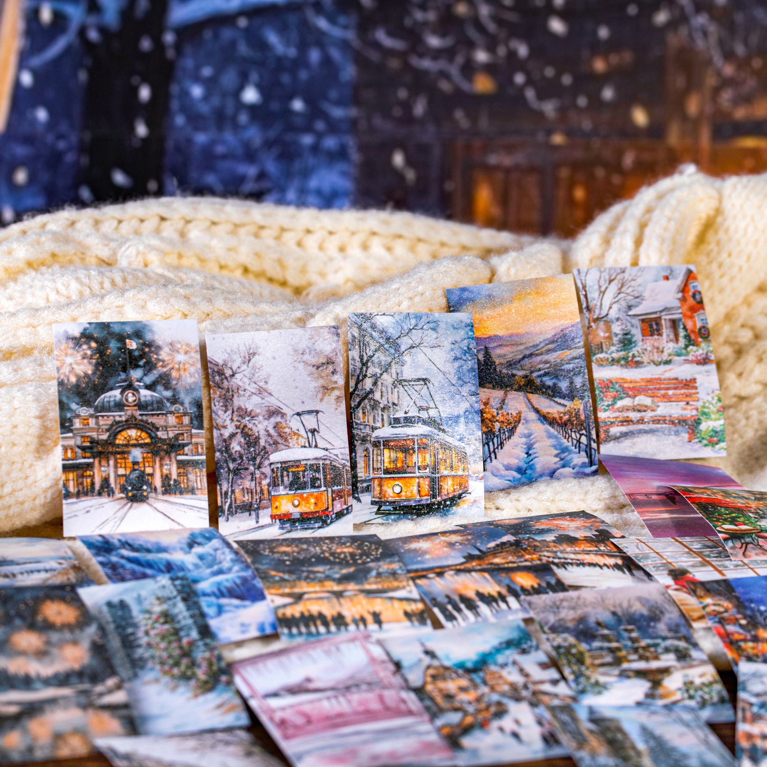 50 Sheets Winter Landscape Washi Stickers Book DRSG