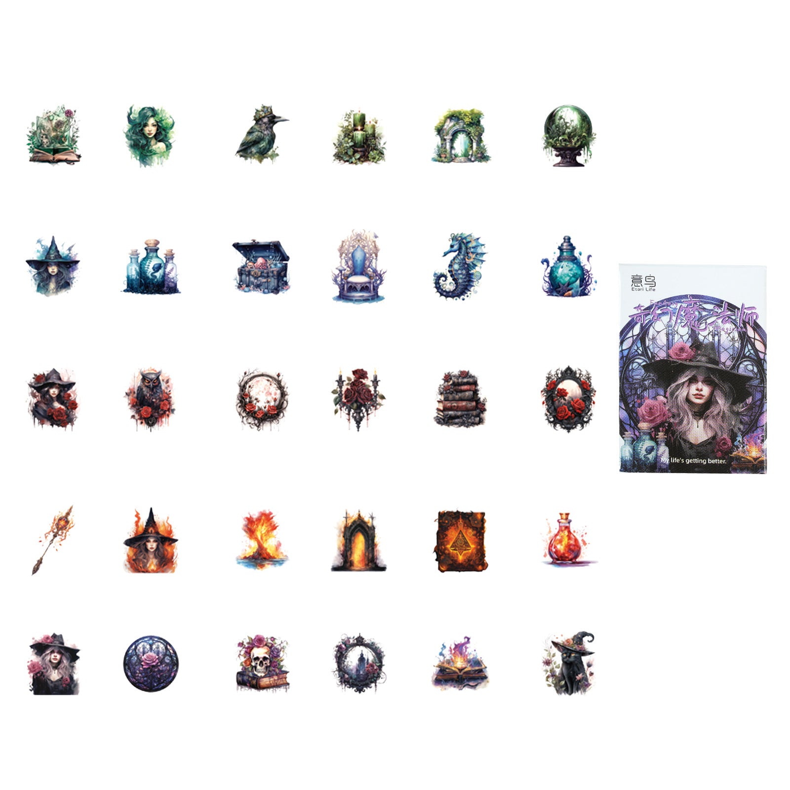 30 Pcs Magic Theme Stickers QHMFS