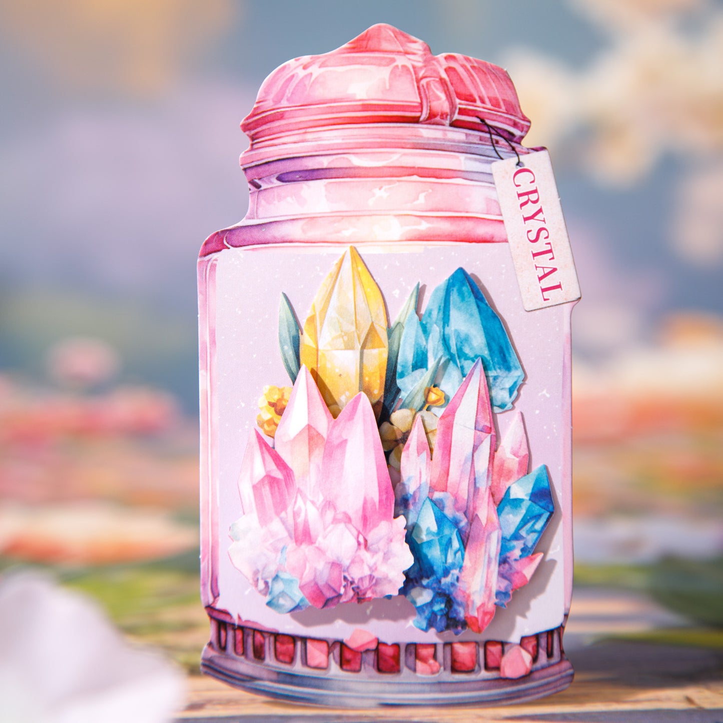 20 Pcs Crystal Flower PET Stickers HJWY