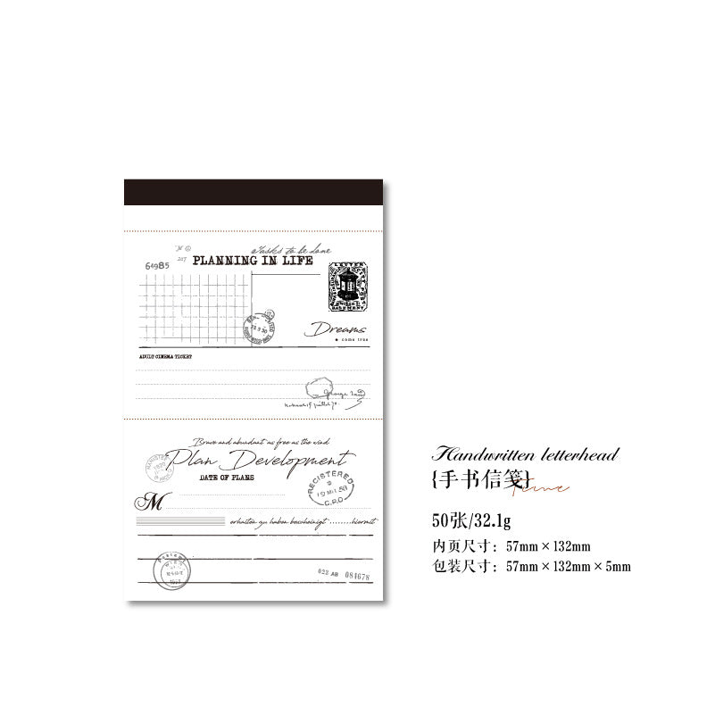 50 Pcs Vintage Scrapbook Notepad SYYQ